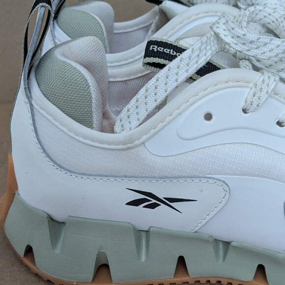 Reebok Zig Dynamica Running Sneakers Women's Athletic Shoes Size 8 White/Green - Picture 8 of 16